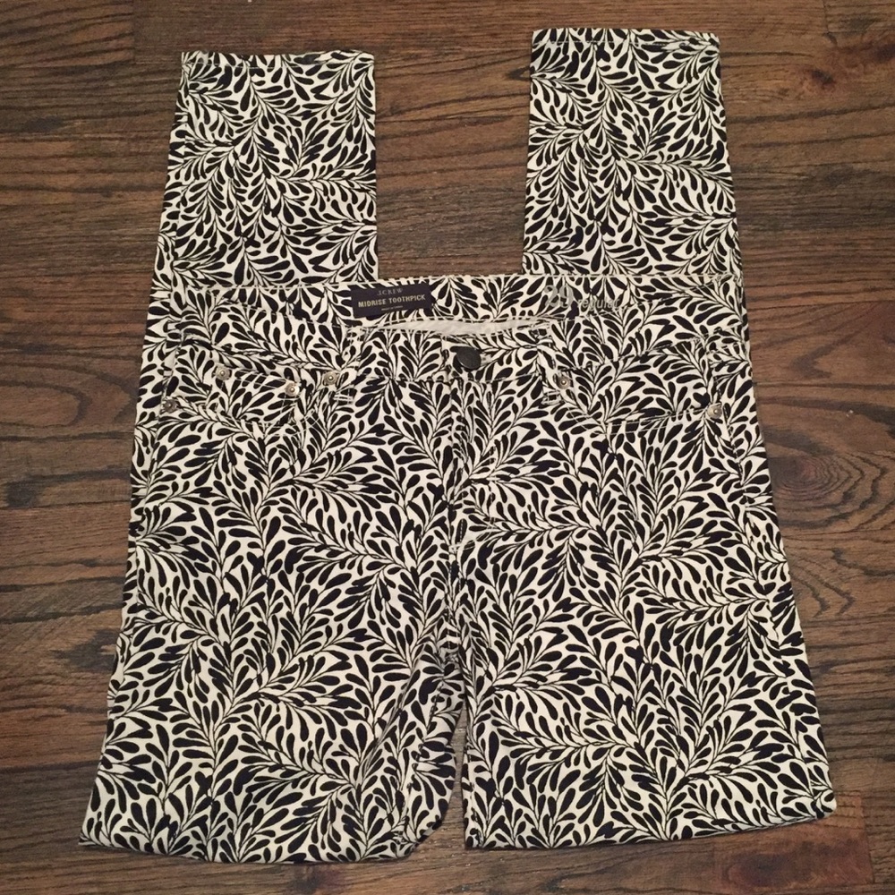 Navy Patterned Skinny Jeans